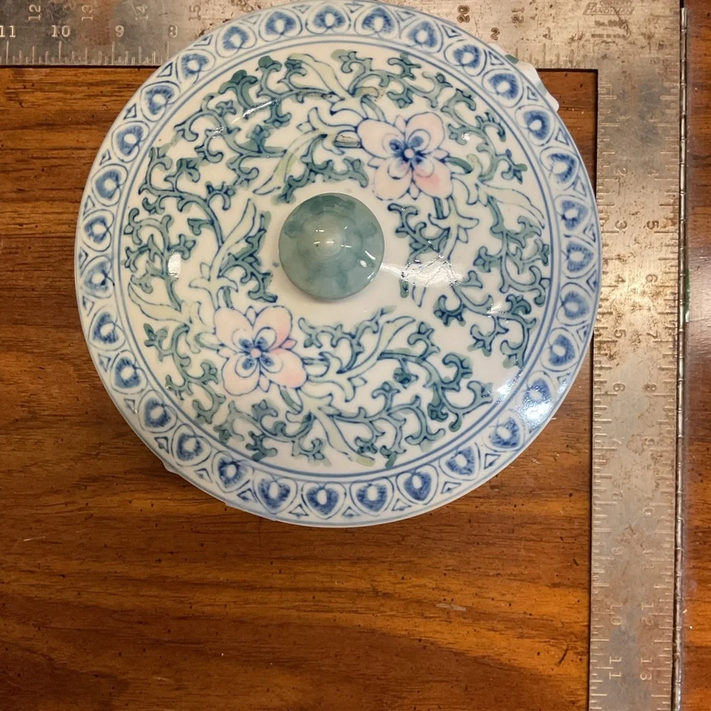 Floral Ceramic Bowl with Handles
